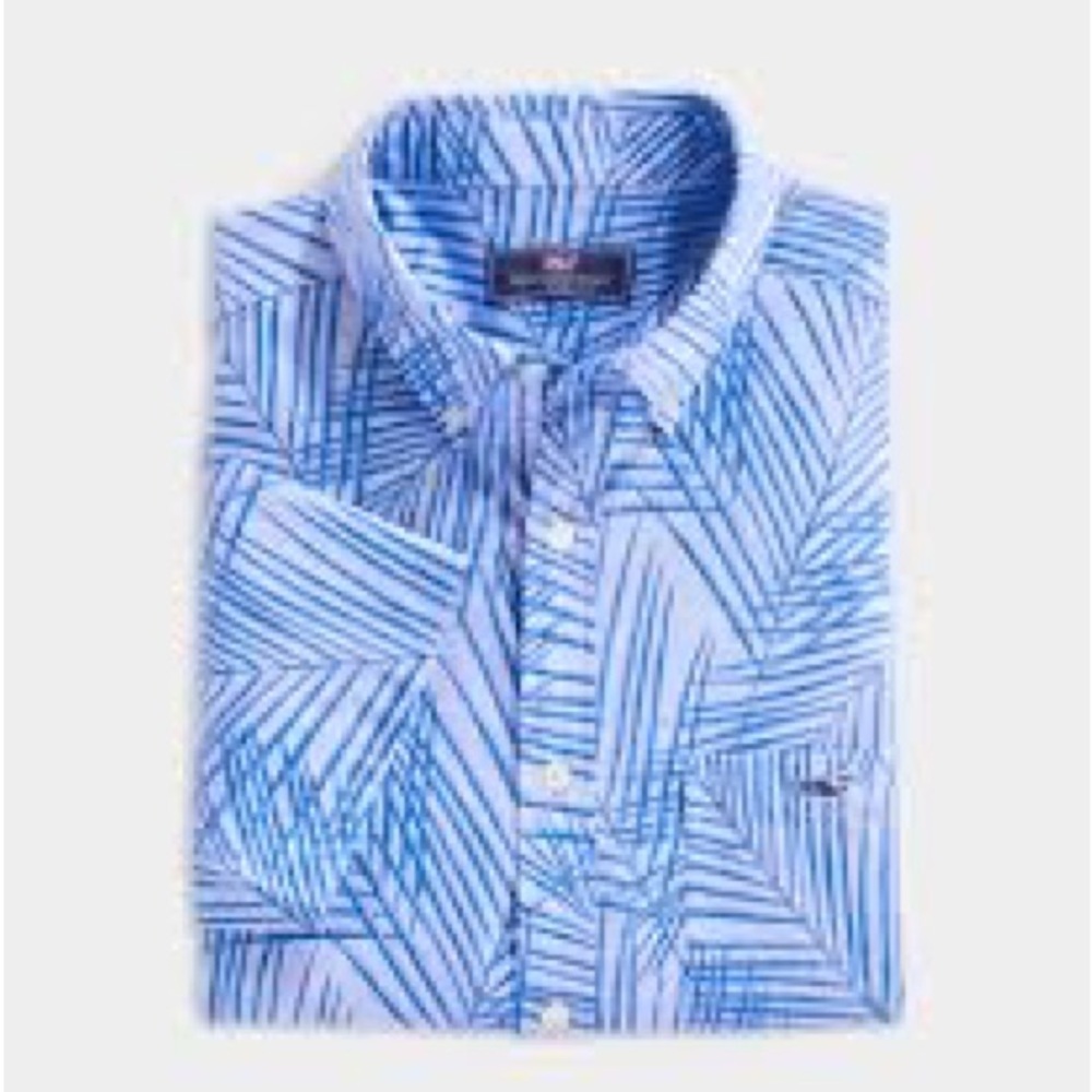 Vineyard Vines Tropical palm short sleeve shirt size small EUC worn once!